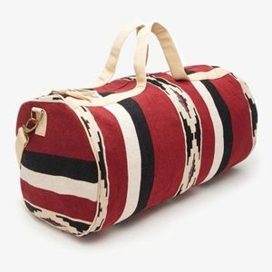 Natural Southwestern-patterned Duffle Bag